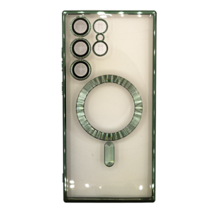 Premium Clear TPU Magsafe Design Case for Samsung Galaxy S23 Ultra - Green