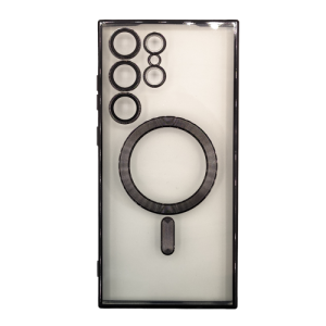 Premium Clear TPU Magsafe Design Case for Samsung Galaxy S22 Ultra - Black