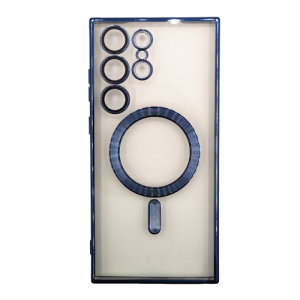 Premium Clear TPU Magsafe Design Case for Samsung Galaxy S22 Ultra - Blue