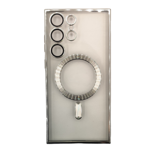 Premium Clear TPU Magsafe Design Case for Samsung Galaxy S22 Ultra - Silver