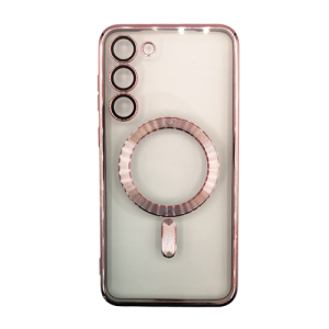 Premium Clear TPU Magsafe Design Case for Samsung Galaxy S23 - Rose Golden
