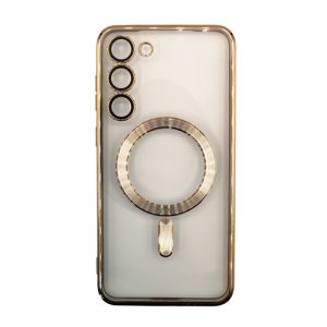 Premium Clear TPU Magsafe Design Case for Samsung Galaxy S23 Plus - Gold