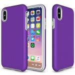 Triangle Shockproof Case with Anti Slip Grains for Apple iPhone XS Max - Purple