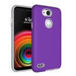 Triangle Shockproof Case with Anti Slip Grains for LG X Power 3 - Purple