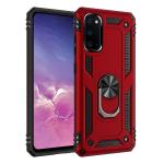 Armor Hybrid Military Case with Ring Kickstand for Samsung Galaxy A02S - Red
