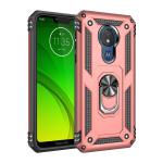 Armor Hybrid Military Case with Ring Kickstand for Moto G7 Power - Rose Golden