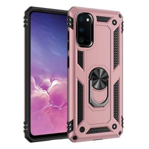 Armor Hybrid Military Case with Ring Kickstand for Samsung Galaxy A02S - Rose Golden