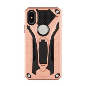 Rugged Defender Case with Kickstand for Apple iPhone X/XS - Rose Golden