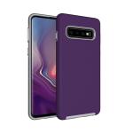 Triangle Shockproof Case with Anti Slip Grains for Samsung Galaxy S10 Plus - Deep Purple
