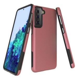 Triangle Shockproof Case with Anti Slip Grains for Samsung Galaxy S21 Plus 5G - Rose Golden
