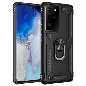 Armor Hybrid Military Case with Ring Kickstand For Samsung Galaxy S21 Ultra 5G - Black