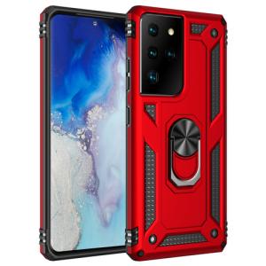 Armor Hybrid Military Case with Ring Kickstand For Samsung Galaxy S21 Ultra 5G - Red