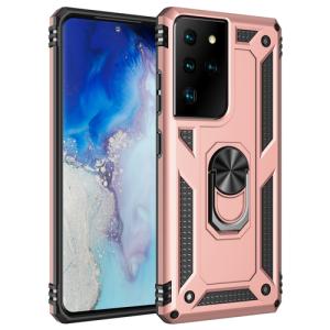 Armor Hybrid Military Case with Ring Kickstand For Samsung Galaxy S21 Ultra 5G - Rose Golden