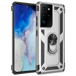 Armor Hybrid Military Case with Ring Kickstand For Samsung Galaxy S21 Ultra 5G - Silver