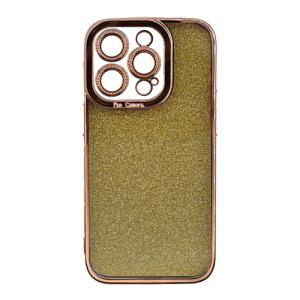 Shiny Glitter with Camera Lens Protection Case for Apple iPhone 14 Pro - Gold