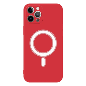 Silicone with Magsafe Case for Apple iPhone 14 Pro Max - Red