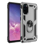 Armor Hybrid Military Case with Ring Kickstand for Samsung Galaxy A02S - Silver