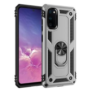 Armor Hybrid Military Case with Ring Kickstand for Samsung Galaxy A02S - Silver