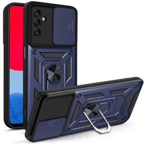 Slide Cover Camera Shield Armor Case for Samsung Galaxy S22 Plus – Navy Blue