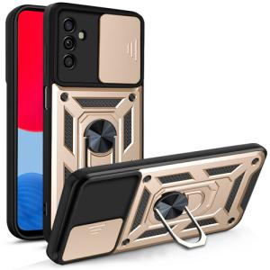 Slide Cover Camera Shield Armor Case for Samsung Galaxy S22 Plus – Golden