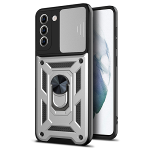 Slide Cover Camera Shield Armor Case for Samsung Galaxy S20 FE - Silver