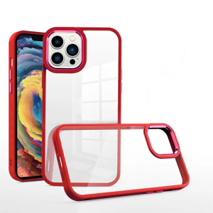 Transparent Shield Case for Apple iPhone 14 Pro - Red