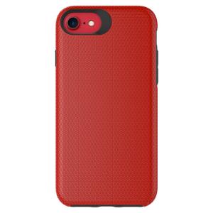 Triangle Shockproof Case with Anti Slip Grains for Apple iPhone 7/8/SE (2020)/SE (2022) - Red