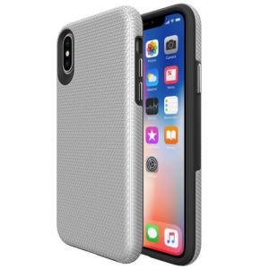 Triangle Shockproof Case with Anti Slip Grains for Apple iPhone XR - Silver
