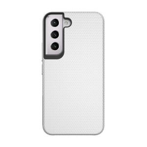 Triangle Shockproof Case with Anti Slip Grains for Samsung Galaxy S21 FE - Silver