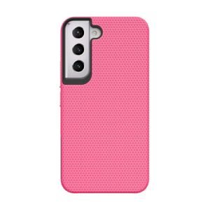 Triangle Shockproof Case with Anti Slip Grains for Samsung Galaxy S21 FE - Hot Pink