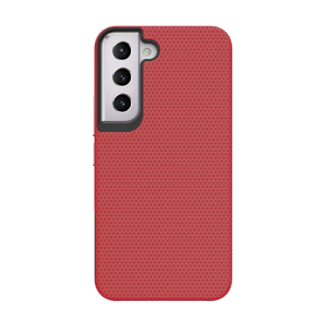 Triangle Shockproof Case with Anti Slip Grains for Samsung Galaxy S21 FE - Red