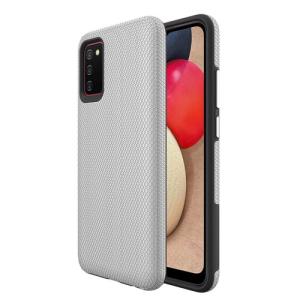 Triangle Shockproof Case with Anti Slip Grains for Samsung Galaxy A03S - Silver