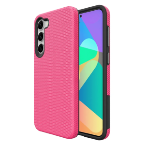 Triangle Shockproof Case with Anti Slip Grains for Samsung Galaxy S23 – Hot Pink