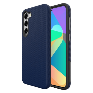 Triangle Shockproof Case With Anti Slip Grains for Samsung Galaxy S23 – Navy Blue