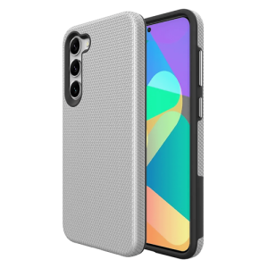 Triangle Shockproof Case With Anti Slip Grains for Samsung Galaxy S23 – Silver