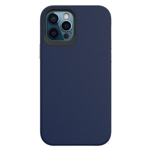 Triangle Shockproof Case with Anti Slip Grains for Apple iPhone 12/12 Pro - Navy Blue