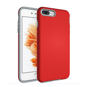 Triangle Shockproof Case with Anti Slip Grains for Apple iPhone 7/8 Plus - Red