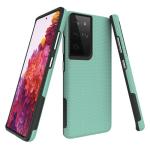 Triangle Shockproof Case with Anti Slip Grains for Samsung Galaxy S21 Ultra 5G - Mint