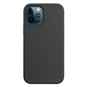 Triangle Shockproof Case with Anti Slip Grains for Apple iPhone 12/12 Pro - Black