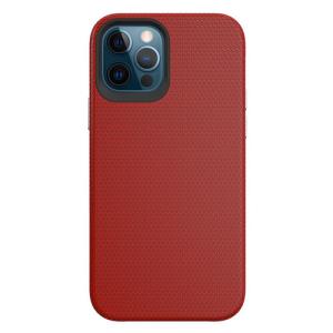 Triangle Shockproof Case with Anti Slip Grains for Apple iPhone 12/12 Pro - Red