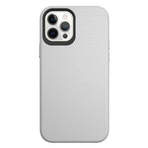 Triangle Shockproof Case with Anti Slip Grains for Apple iPhone 12/12 Pro - Silver