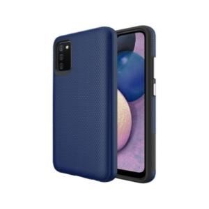 Triangle Shockproof Case with Anti Slip Grains for Samsung Galaxy A12 - Navy Blue