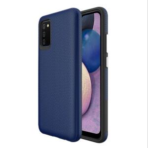 Triangle Shockproof Case with Anti Slip Grains for Samsung Galaxy A02S - Navy Blue