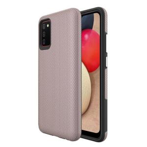 Triangle Shockproof Case with Anti Slip Grains for Samsung Galaxy A02S - Rose Golden