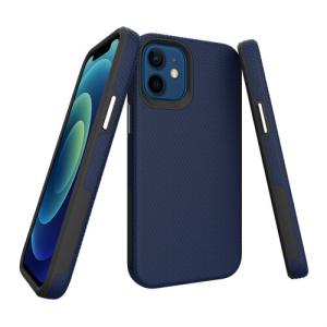 Triangle Shockproof Case with Anti Slip Grains for Apple iPhone 11 - Navy Blue