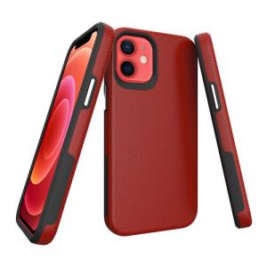 Triangle Shockproof Case with Anti Slip Grains for Apple iPhone 11 - Red