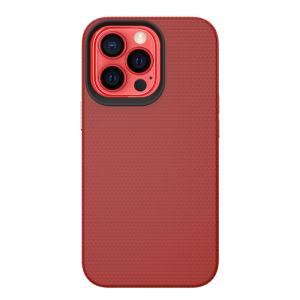 Triangle Shockproof Case with Anti Slip Grains for Apple iPhone 13 Pro / 14 Pro - Red