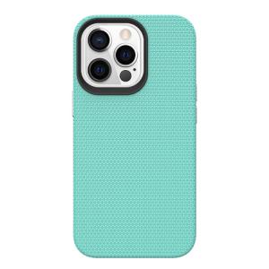 Triangle Shockproof Case with Anti Slip Grains for Apple iPhone 13 Pro Max / 14 Pro Max - Mint