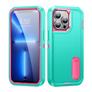 Triple Defense Anti-Drop Protection With Kickstand Case for Apple iPhone 13 Pro Max - Teal