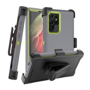 Triple Layer Protection Case & Belt Clip for Samsung Galaxy S22 Ultra - Grey